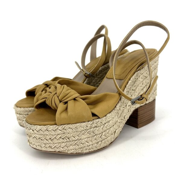 Michael Kors Collection Silvana Runway Platform Sandals Peanut Tan Size 9.5 39.5 - Picture 1 of 9